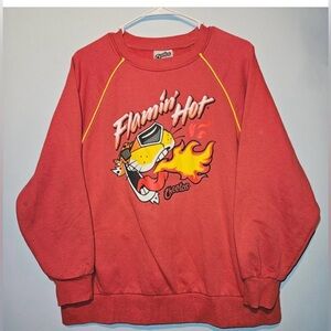 Cheetos Chester Cheetah Flamin Hot Pullover Sweatshirt Size XXL Red UNISEX